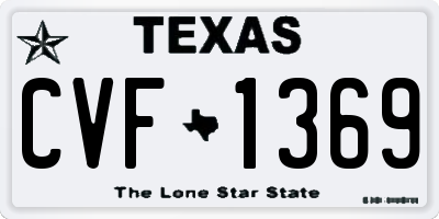 TX license plate CVF1369