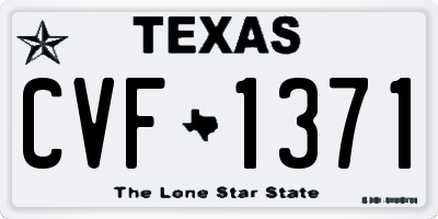 TX license plate CVF1371