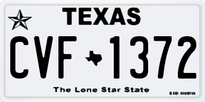 TX license plate CVF1372