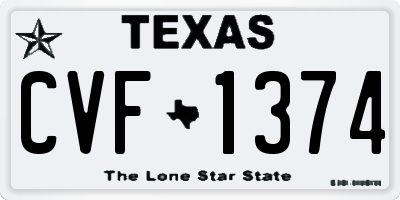 TX license plate CVF1374