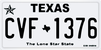 TX license plate CVF1376
