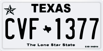 TX license plate CVF1377