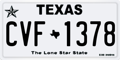 TX license plate CVF1378