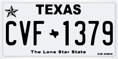 TX license plate CVF1379