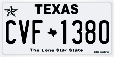 TX license plate CVF1380