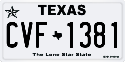 TX license plate CVF1381