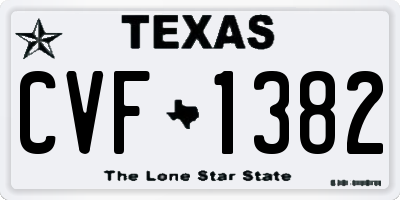 TX license plate CVF1382