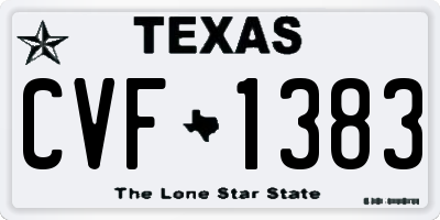 TX license plate CVF1383