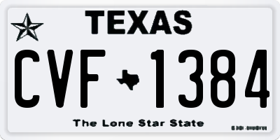 TX license plate CVF1384