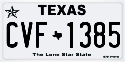 TX license plate CVF1385