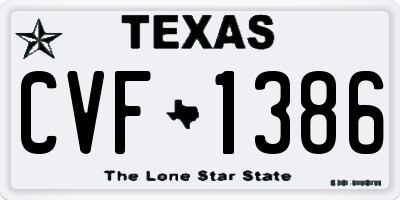 TX license plate CVF1386