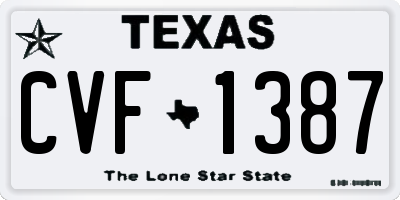 TX license plate CVF1387