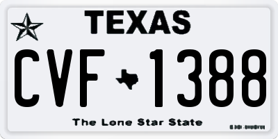 TX license plate CVF1388