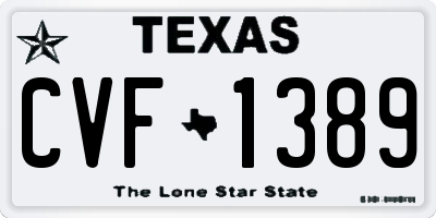TX license plate CVF1389