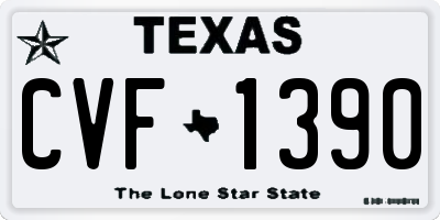 TX license plate CVF1390