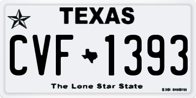 TX license plate CVF1393