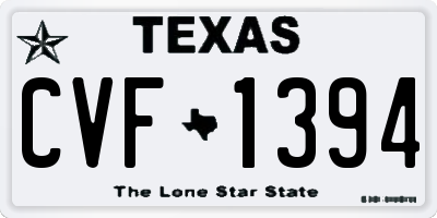 TX license plate CVF1394