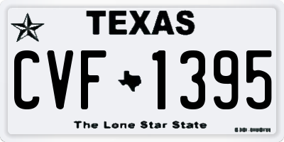 TX license plate CVF1395