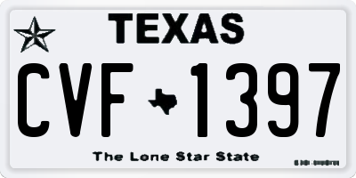 TX license plate CVF1397