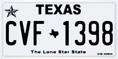 TX license plate CVF1398
