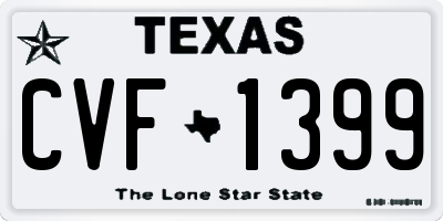 TX license plate CVF1399