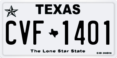 TX license plate CVF1401