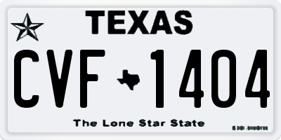 TX license plate CVF1404