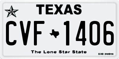 TX license plate CVF1406