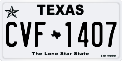 TX license plate CVF1407