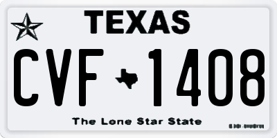 TX license plate CVF1408