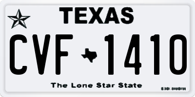 TX license plate CVF1410