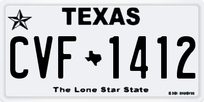 TX license plate CVF1412