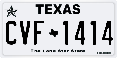 TX license plate CVF1414