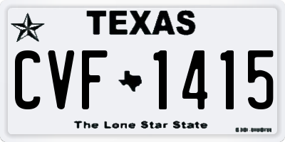 TX license plate CVF1415