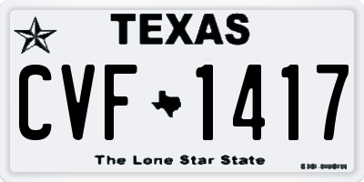 TX license plate CVF1417