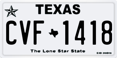 TX license plate CVF1418