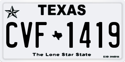 TX license plate CVF1419