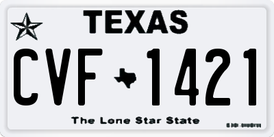 TX license plate CVF1421