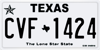 TX license plate CVF1424