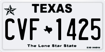 TX license plate CVF1425