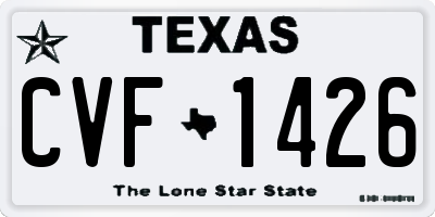 TX license plate CVF1426