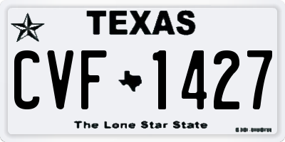 TX license plate CVF1427