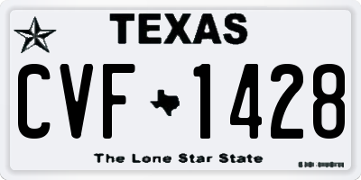 TX license plate CVF1428