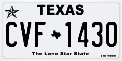 TX license plate CVF1430