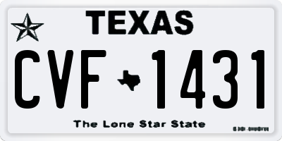 TX license plate CVF1431
