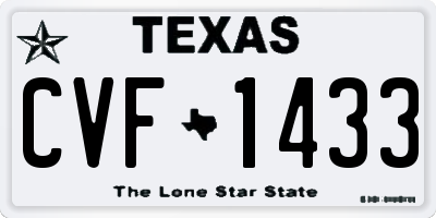 TX license plate CVF1433