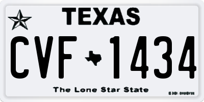 TX license plate CVF1434