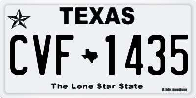 TX license plate CVF1435