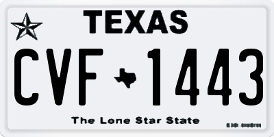 TX license plate CVF1443