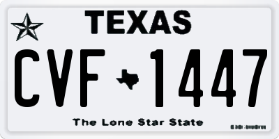 TX license plate CVF1447